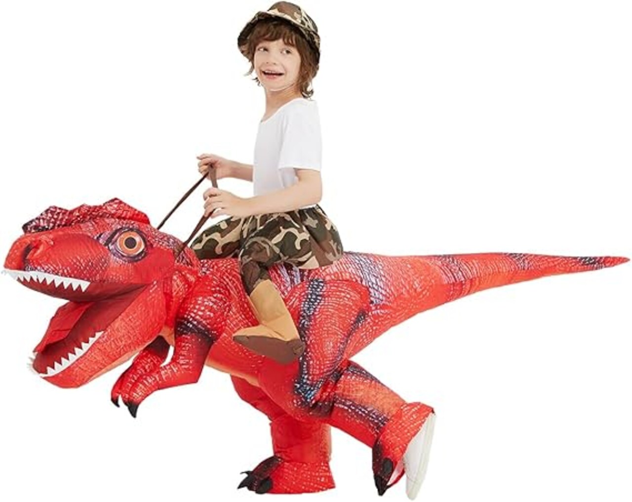 GOOSH Inflatable Dinosaur Costumes for Kids and Adults T Rex Blow Up Ride on Dino Outfits